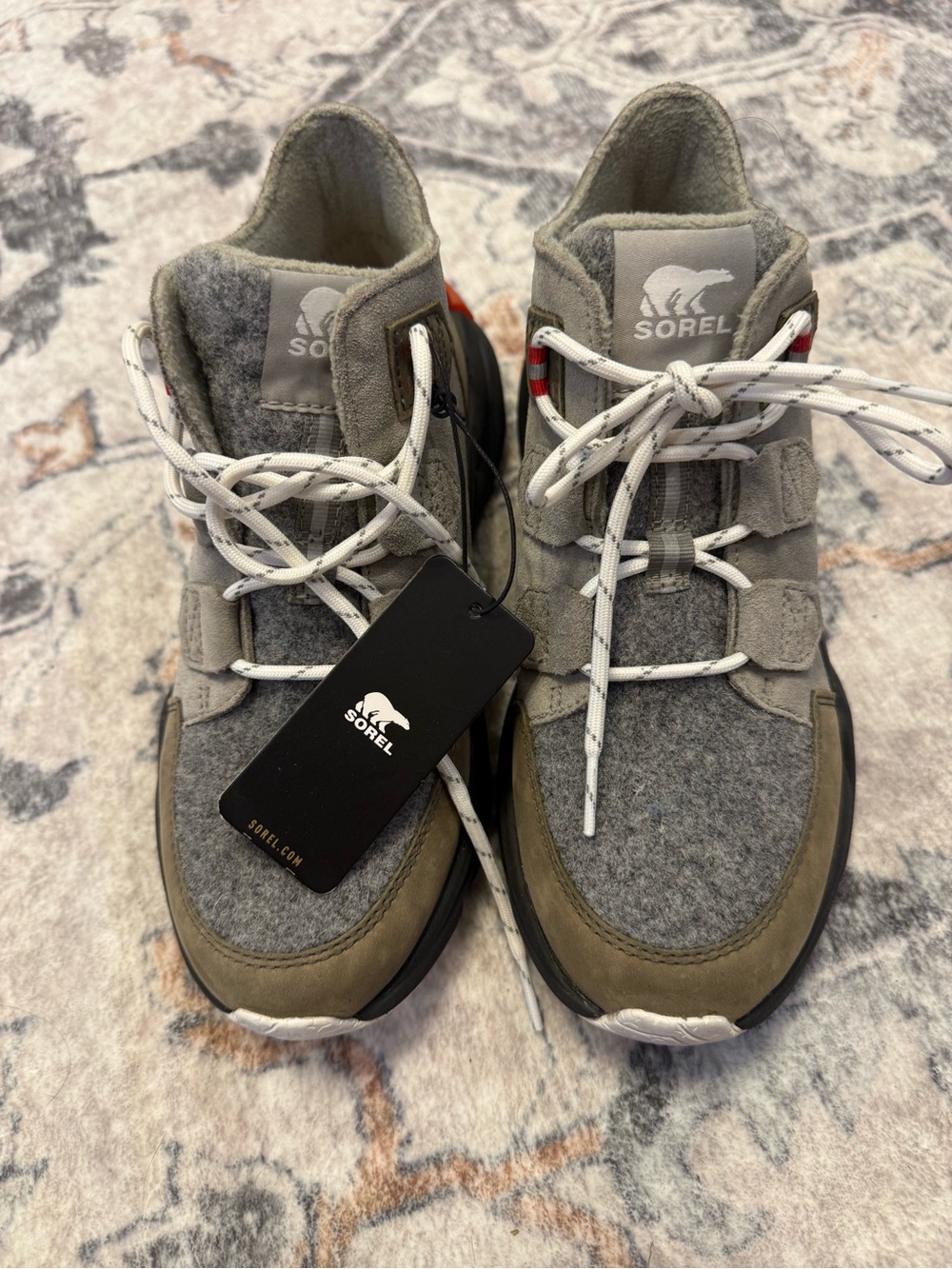 Sorel Men's Gray Wool and Olive Suede Lace-Up Boots NWT, no box